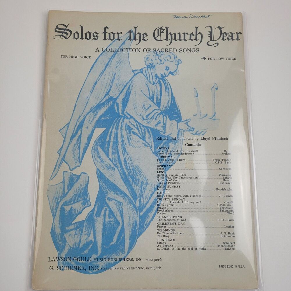Vintage 1957 Solos Church Year Collection of Sacred Songs for Low Voice #SM2